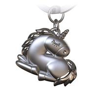 FABACH Llavero de unicornio Sleepy - Unicornio durmiendo amuleto de la suerte para mujer - Colgante de unicornio como regalo para mejor amiga, pareja, plata, talla única, Fantasía
