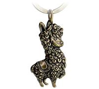 FABACH Llavero, llavero no drama llama - amuleto de la suerte de alpaca colgante de metal - llavero llama regalos alpaca regalo colgante, bronce, talla única, Casual
