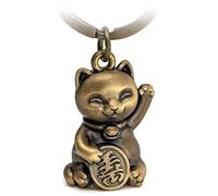 FABACH Maneki Neko - Llavero unisex de bronce antiguo, bronce envejecido, Talla única, Antiguo, cadena, abalorio
