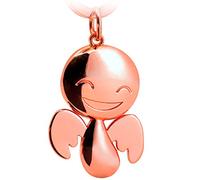 FABACH Schutzengel Schlüsselanhänger Happy - Niedlicher Engel Anhänger aus Metall in glänzendem Roségold - Geschenk Glücksbringer Auto Führerschein - Fahr vorsichtig
