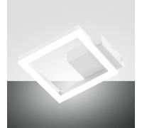 Fabas Luce Aplique de pared LED Bard, blanco, 17 x 17 cm, metal, atenuable