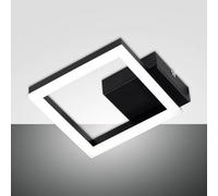 Fabas Luce Aplique de pared LED Bard, negro, 17 x 17 cm, metal, atenuable