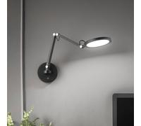 Fabas Luce Aplique de pared LED Regina, negro, CCT, atenuable, regulable