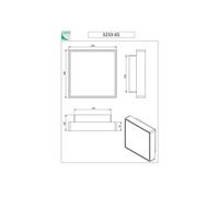 Fabas Luce Aplique de pared Oban, 30 cm x 30 cm, 2 x E27, blanco, IP65 True