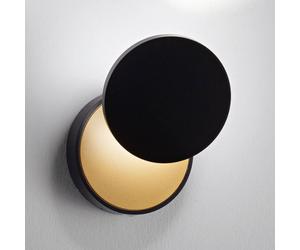 Fabas Luce Aplique LED Ara con foco de lectura, negro-dorado