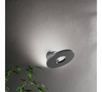 Fabas Luce Aplique LED para exterior Elite, gris oscuro, metal, Ø 24 cm, IP54