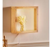 Fabas Luce Aplique LED Window, 37 x 37 cm, madera de roble