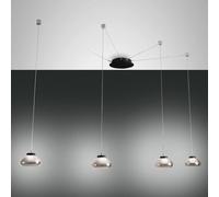 Fabas Luce Colgante LED Arabella 4 luces negro/gris/claro