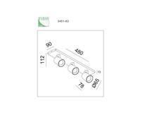 Fabas Luce Foco Modo, 3 luces, blanco, anillos decorativos, GU10, aluminio