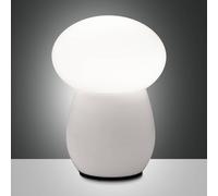 Fabas Luce Freddy lámpara de mesa, blanco, altura 30 cm, vidrio soplado, E27 True