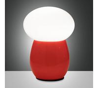 Fabas Luce Freddy lámpara de mesa, rojo, altura 30 cm, vidrio soplado, E27 True