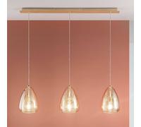 Fabas Luce Lámpara colgante Britton, 3 luces, ámbar