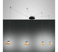 Fabas Luce Lámpara colgante LED Arabella, 4 luces negro/ámbar