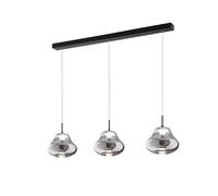 Fabas Luce Lámpara colgante LED Deva, 3 luces, 115 cm, gris, CCT, atenuable