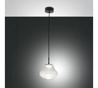 Suspensión Deva Ø250 mm transparente, LED 14W 1510 lm, intensidad variable, estructura metálica y vidrio borosilicato - Deva