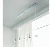 Fabas Luce Lámpara colgante LED Dunk, aluminio, 5 luces, 3.000 K, metal