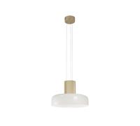 Fabas Luce Lámpara colgante LED Lunar, blanco/dorado, cristal, CCT, atenuable