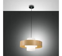 Fabas Luce Lámpara colgante Loto, color arena, Ø 45 cm, metal, cristal, E27 True