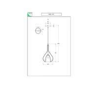 Fabas Luce Lámpara colgante violeta, verde, 1 luz, cristal True