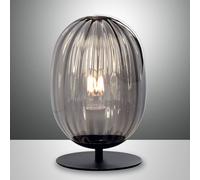 Fabas Luce Lámpara de mesa Infinity, pantalla vidrio curvada