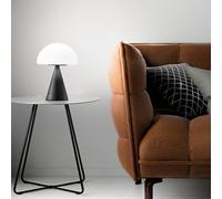 Fabas Luce Lámpara de mesa LED Blip, negro/blanco, cristal, CCT, regulador táctil