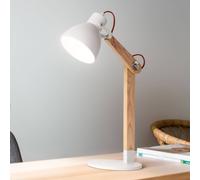 Fabas Luce Lámpara de mesa Sveva de madera, blanco/fresno