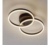 Fabas Luce Lámpara LED de techo Giotto, 2 luces, negro