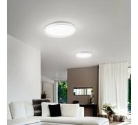 Fabas Luce Lámpara LED de techo Isy, blanca, Ø 55 cm, metal, CCT, atenuable