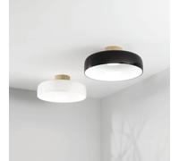 Fabas Luce Lámpara LED de techo Lunar, negro, cristal, Ø 42 cm, CCT, atenuable