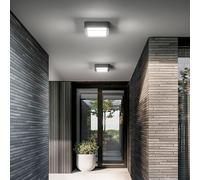 Fabas Luce Lámpara LED de techo para exterior Diuk, gris oscuro, metal, IP65
