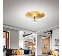 Fabas Luce Lámpara LED de techo Yuko, dorada/negra, metal, 23 cm, atenuable