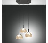Fabas Luce Lucille lámpara colgante LED, 3 luces, color coñac, CCT