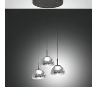 Fabas Luce Lucille lámpara colgante LED, 3 luces, gris humo, CCT, atenuador