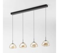 Fabas Luce Lucille lámpara colgante LED, 4 luces, color coñac, CCT