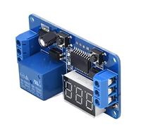 Fabater 12V Interruptor de Tiempo, Módulo de Relé de Ciclo Intermitente, | Placa de temporizador de control MCU, diseño de panel doble PCB, protección de diodo antiinverso, rango de 0,1 s a 999 min,