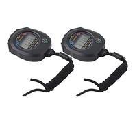 Fabater 2 PCS Multifuncional Portátil Digital LCD Cronómetro Temporizador para Deportes Correr Carreras Natación Durable Resistente a Roturas Refuerzo de Doble Capa