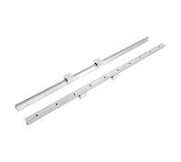 Fabater 2 Piezas SBR12-1000 Mm 12 Mm Eje de Riel Deslizante Lineal + 4 Piezas SBR12UU Bloque de Rodamientos, Rieles Lineales de Acero Al Carbono de Alta Precisión para Enrutador CNC, Fresadoras,