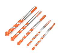 Fabater 5 Piezas Brocas Multifuncionales de Aleación para Taladro Eléctrico | Cabezal de corte endurecido, flauta espiral suave, triangular, pared de ladrillos de azulejos de cerámica, perforación de
