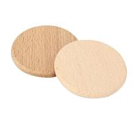 Fabater 50 Rodajas Redondas de Madera en Blanco de 1,5 Pulgadas, Astillas de Madera de Haya, sin Agujeros, para Manualidades, Círculos de sin Terminar para álbumes de Recortes, Adornos Navideños, (6