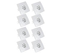 Fabater 8 Piezas Enchufe de Pared Francés Estándar 16A Empotrado | Placa frontal desmontable, diseño de montaje integrado, carcasa de plástico para PC, construcción duradera, ajuste que