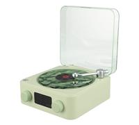 Fabater Altavoz Bluetooth Estilo Tocadiscos, Altavoz Bluetooth de Vinilo Multifunción 3 en 1 con Luz Nocturna y Pantalla de Batería de Tiempo, Altavoces Inalámbricos Estéreo (Green)