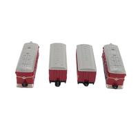 Fabater Auténtico Juego de Tren de Juguete Retro, Modelo de Aleación, Lottomotive, Tren de Juguete para Niños, Juego Impulsado por Fricción para Exploración Imaginativa, Paquete de 4 (Rojo)