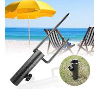 Fabater Base de Paraguas de Playa de Acero Inoxidable con Ancla, para | Anclaje de tornillo de , fácil instalación por torsión, se adapta a postes de 22-38 mm, para patio y jardín al aire libre