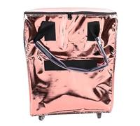 Fabater Bolsa de Comestibles Reutilizable con Ruedas, Bolsa de Mano Plegable con Ruedas, Carrito de Compras con Cubierta con Cremallera y Asa, Carritos de Compras para Lavandería (Oro Rosa)