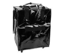 Fabater Bolsa de Comestibles Reutilizable con Ruedas, Bolsa de Mano Plegable con Ruedas, Carrito de Compras con Cubierta con Cremallera y Asa, Carritos de Compras para Lavandería (Black)
