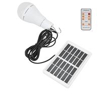 Fabater Bombilla de 7 W, Regulable con 5 Velocidades, con Control Remoto, Sensor de Luz Automático, Linterna SOS para Jardín, Camping, Emergencia, Interior y Exterior