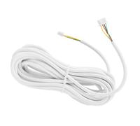 Fabater Cable de Timbre de Cobre de 4 Núcleos, 10 M, 0,3 mm², Cable Flexible para Timbre de Vídeo para de Intercomunicación, de Audio y Vídeo para Puerta con Conectores, Cubierta de PVC Blanca
