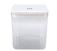 Fabater Caja de Almacenamiento Bloqueable para Bocadillos Oficinas Alimentarias con Código Combinado, Protección para Niños Mayores, Plástico Transparente Blanco