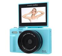 Fabater Cámara Digital 5K para Fotografía, 75MP 18X Zoom 180 Grados Pantalla Abatible WiFi Vlogging Cámara con Lente Macro Gran Angular de 2.047 in 0,45X, Tarjeta 64G, de Viaje