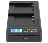 Fabater Cargador de Batería Portátil NP -BN1 con Pantalla LCD, Cargador Dual para Fotografía Al Aire Libre, Interfaz USB, Negro